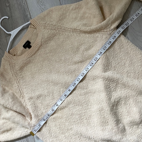 J. Crew 100% cotton Textured Crewneck Sweater Cream (large) minimalist comfy - Picture 3 of 6